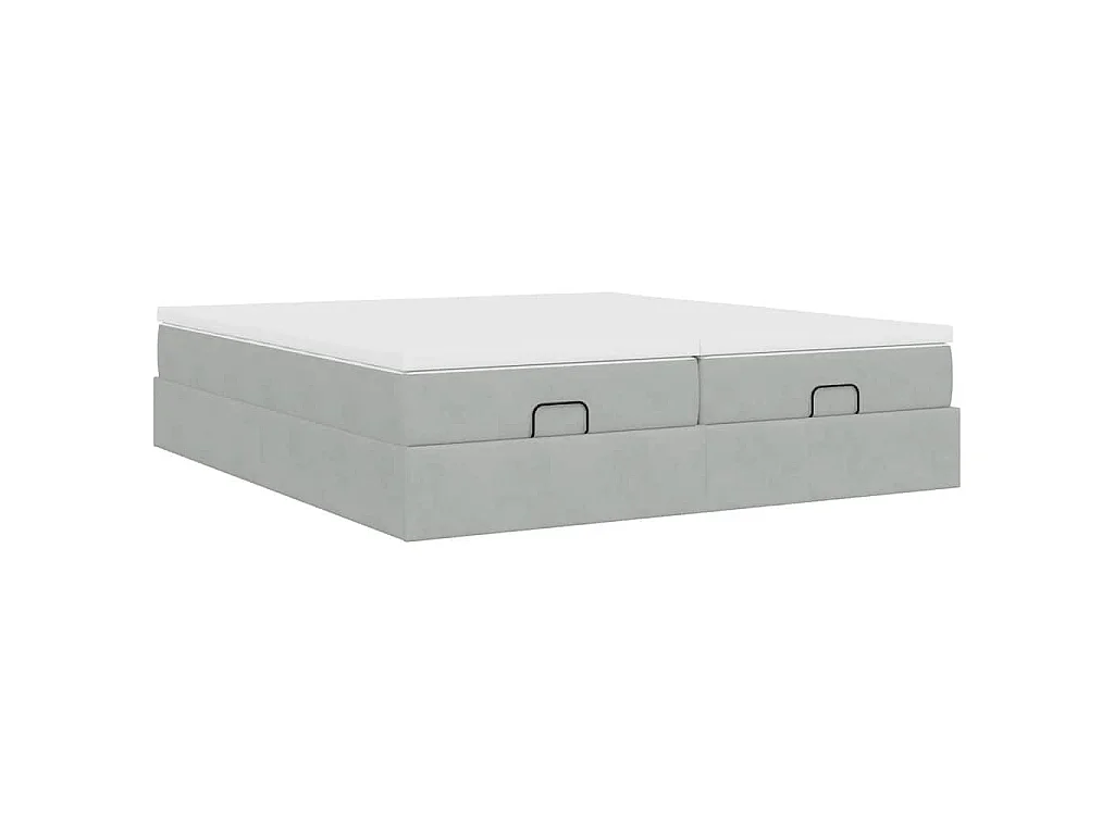 Struttura Letto Pouf con Materassi 180x200 cm Velluto
