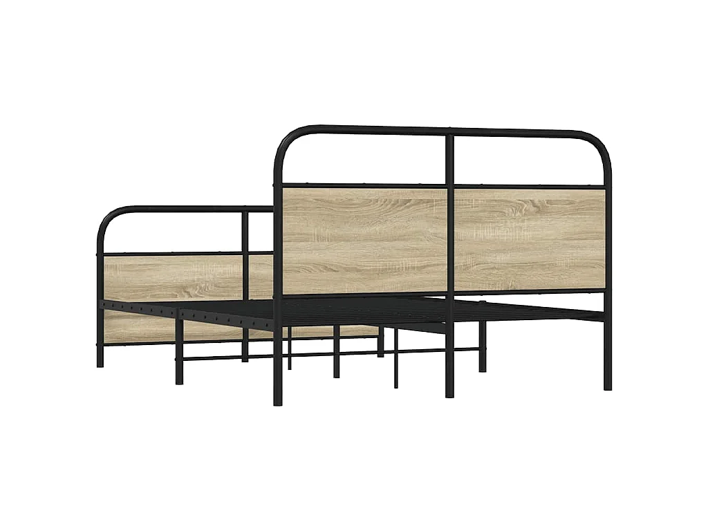 Metallbett ohne Matratze Sonoma-Eiche 140x200 cm