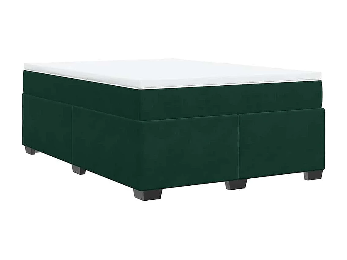 Boxspringbett mit Matratze Dunkelgrün 140x190 cm Samt