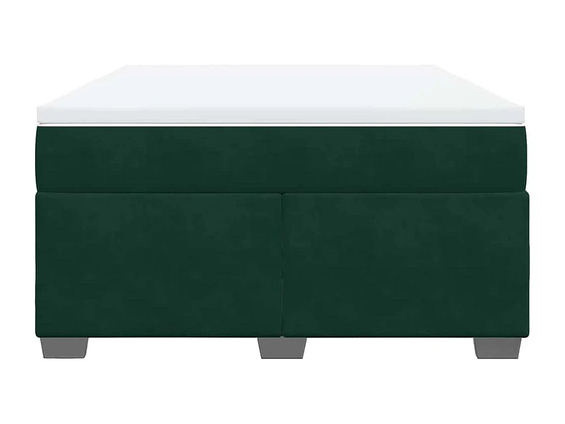 Boxspringbett mit Matratze Dunkelgrün 140x190 cm Samt