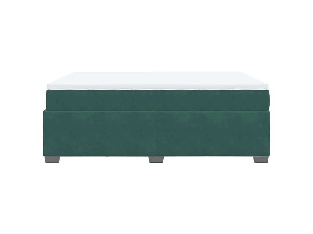 Cama box spring con colchón terciopelo verde oscuro 140x190 cm