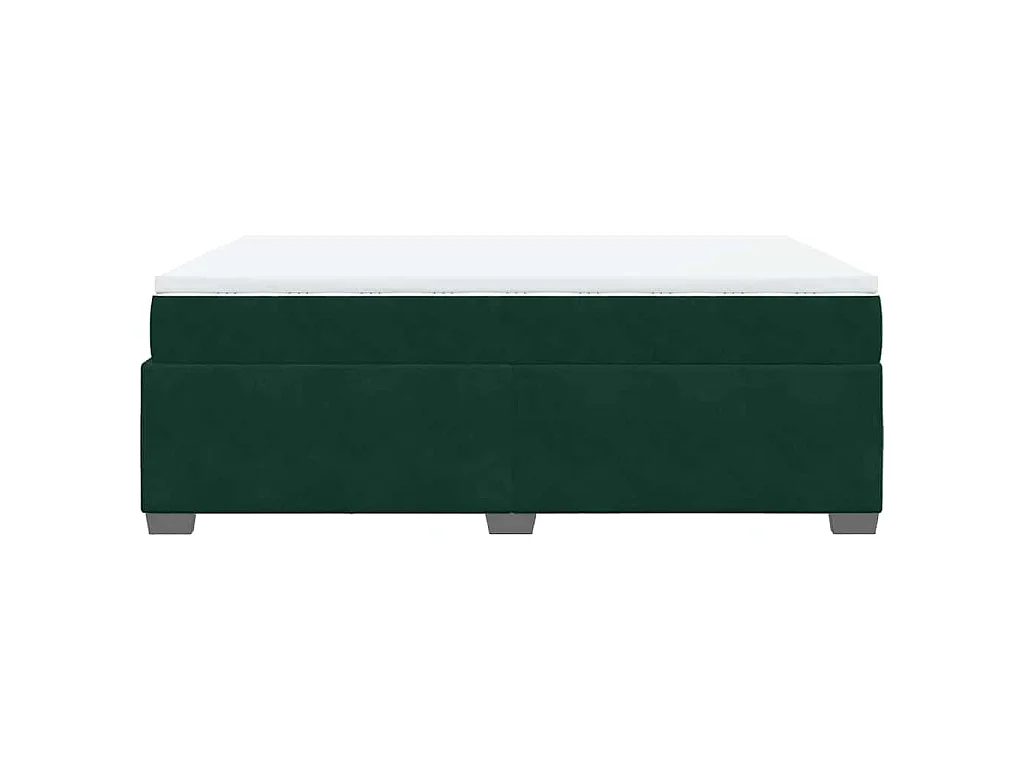 Boxspring met matras fluweel donkergroen 140x190 cm