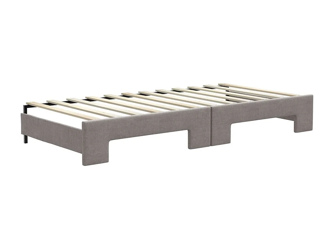 Tagesbett Ausziehbar mit Schubladen Taupe 100x200 cm Stoff