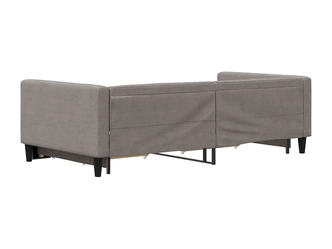 Divano Letto Estraibile con Cassetti Tortora 100x200 cm Tessuto
