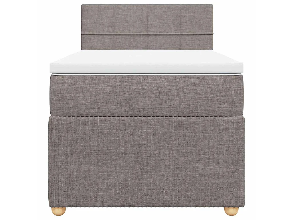 Cama com molas/colchão 100x200 cm tecido cinza-acastanhado