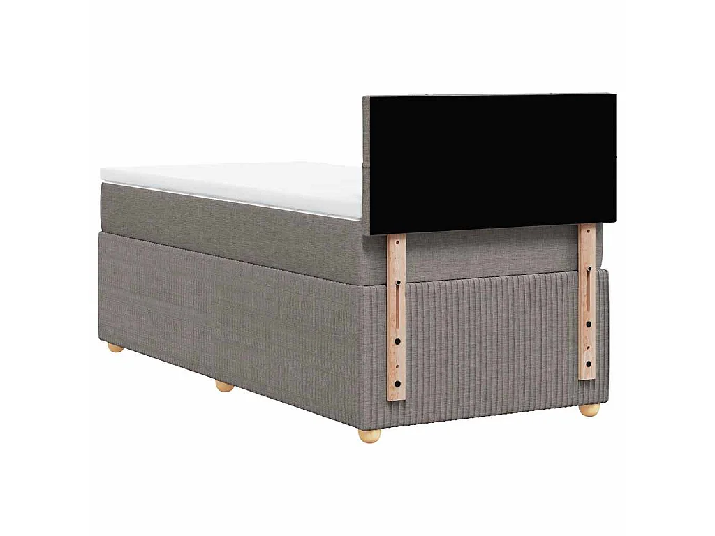 Cama com molas/colchão 100x200 cm tecido cinza-acastanhado