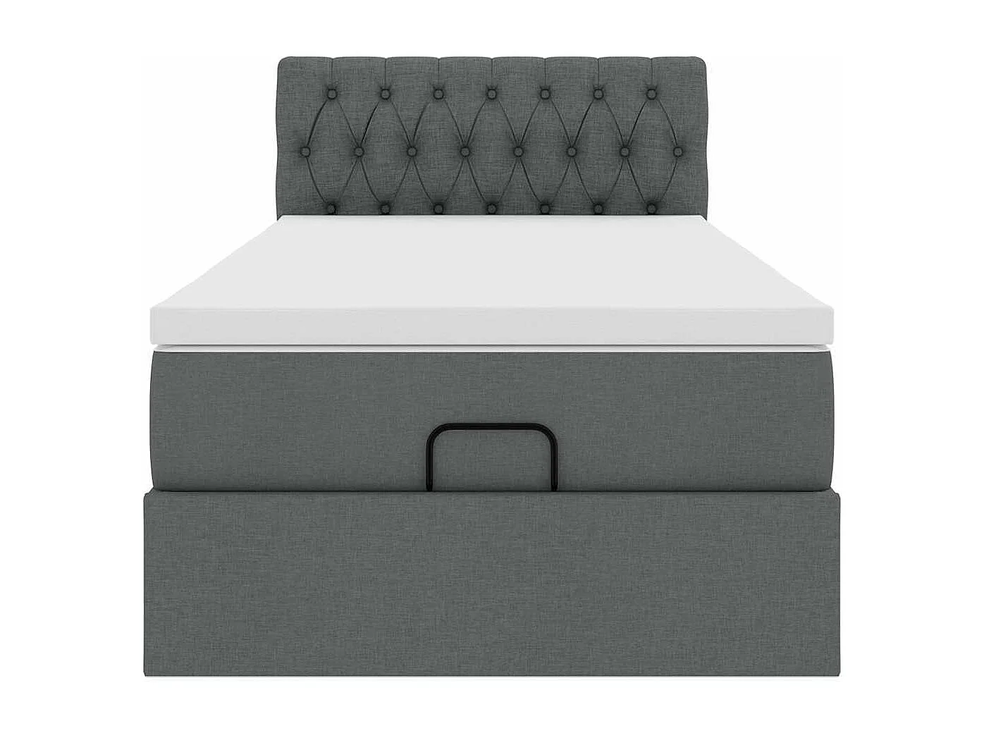 Ottoman bed met matras en LED's 100x200cm stof donkergrijs