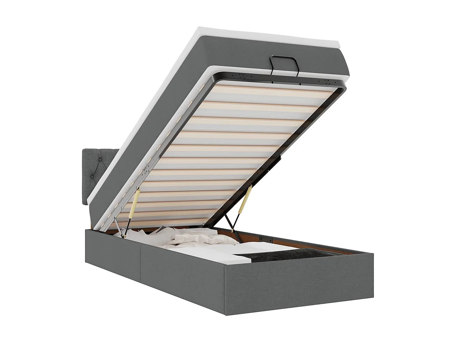 Ottoman bed met matras en LED's 100x200cm stof donkergrijs