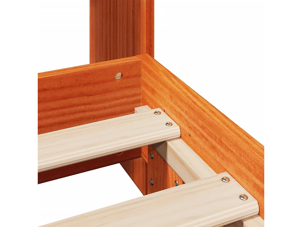 Giroletto senza Materasso Marrone Cera 100x200 cm Legno di Pino