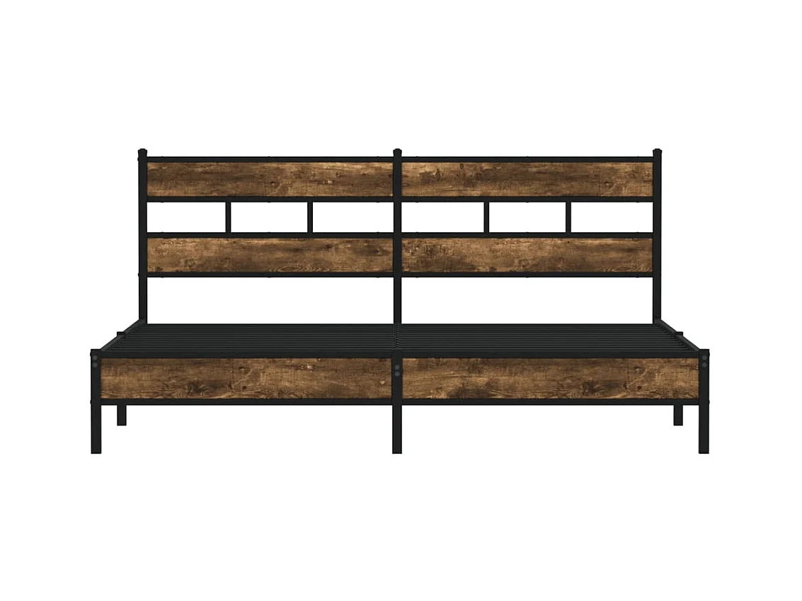 Bedframe zonder matras metaal gerookt eikenkleurig 180x200 cm