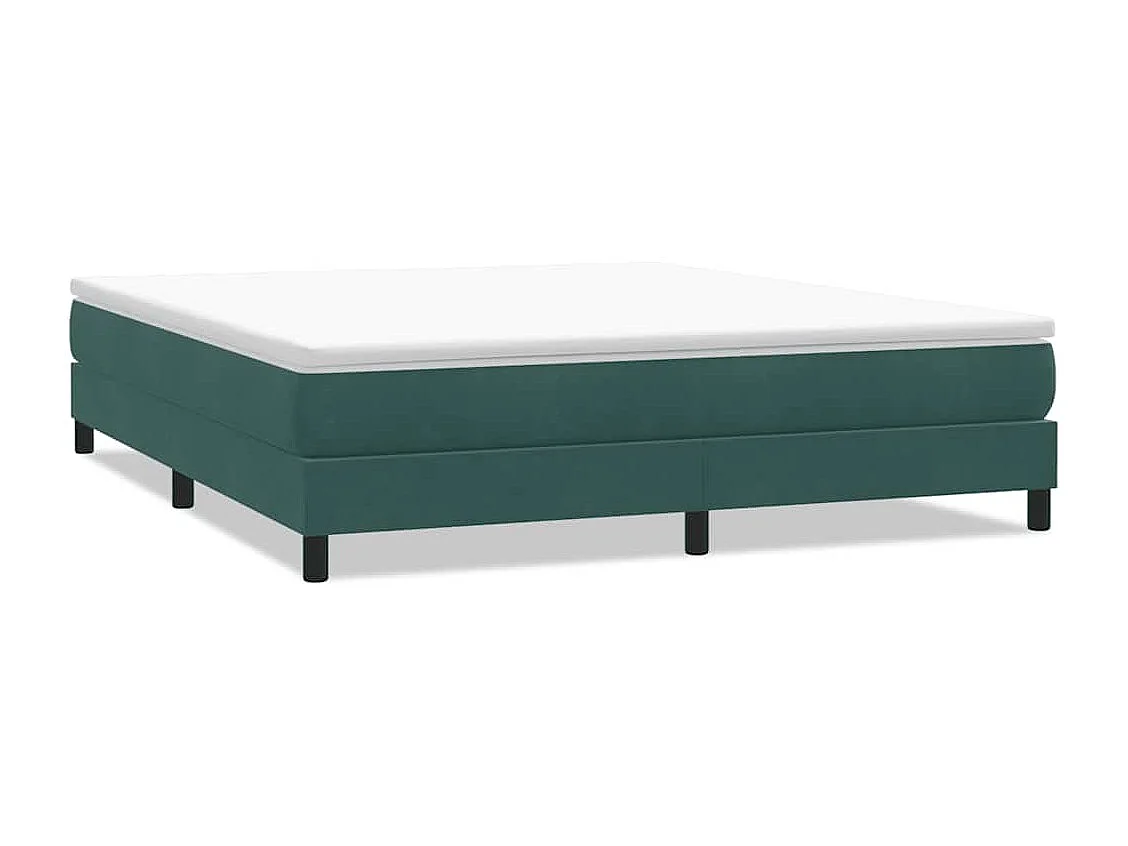 Cama box spring sin colchón terciopelo verde oscuro 180x220 cm