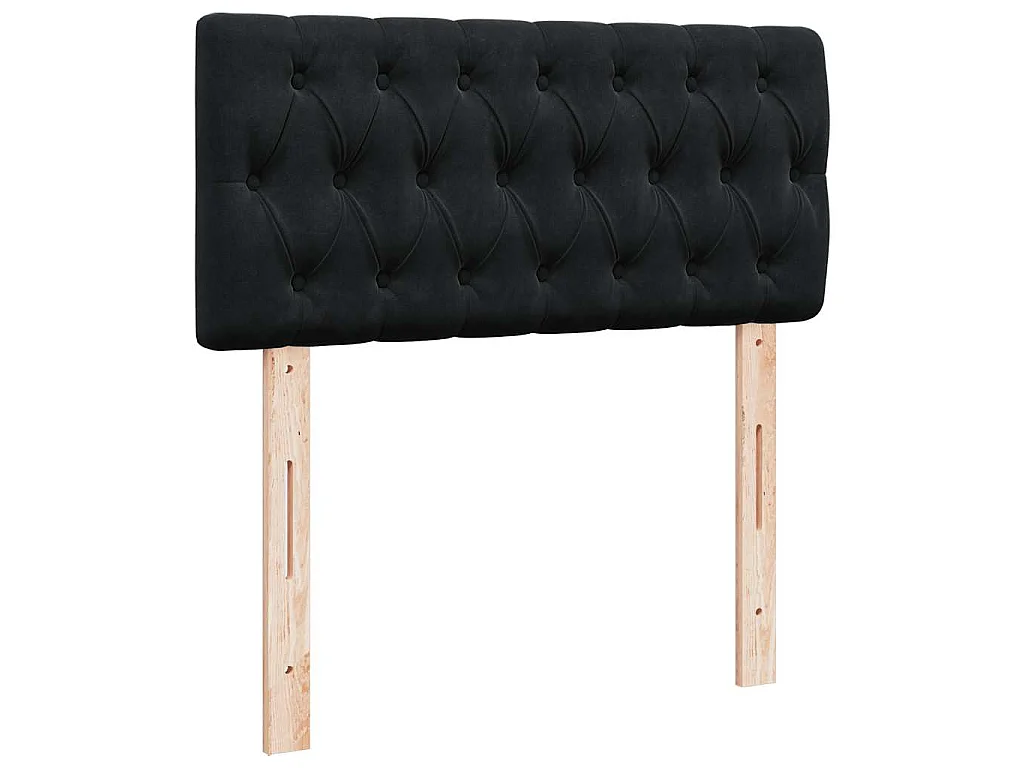 Estructura cama otomana colchón terciopelo negro 90x200 cm