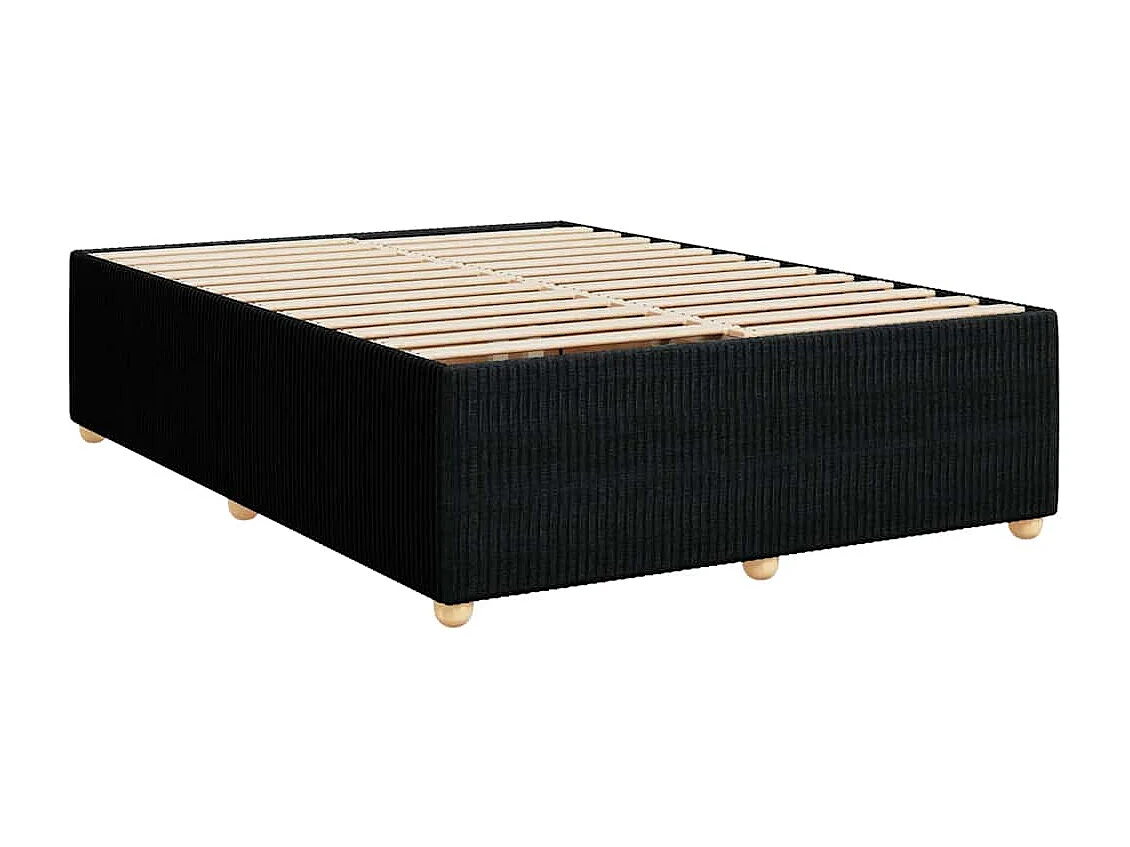 Sommier à lattes de lit avec matelas Noir 160x200 cm Tissu