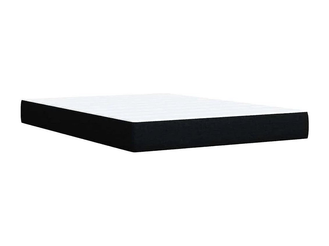 Sommier à lattes de lit avec matelas Noir 160x200 cm Tissu
