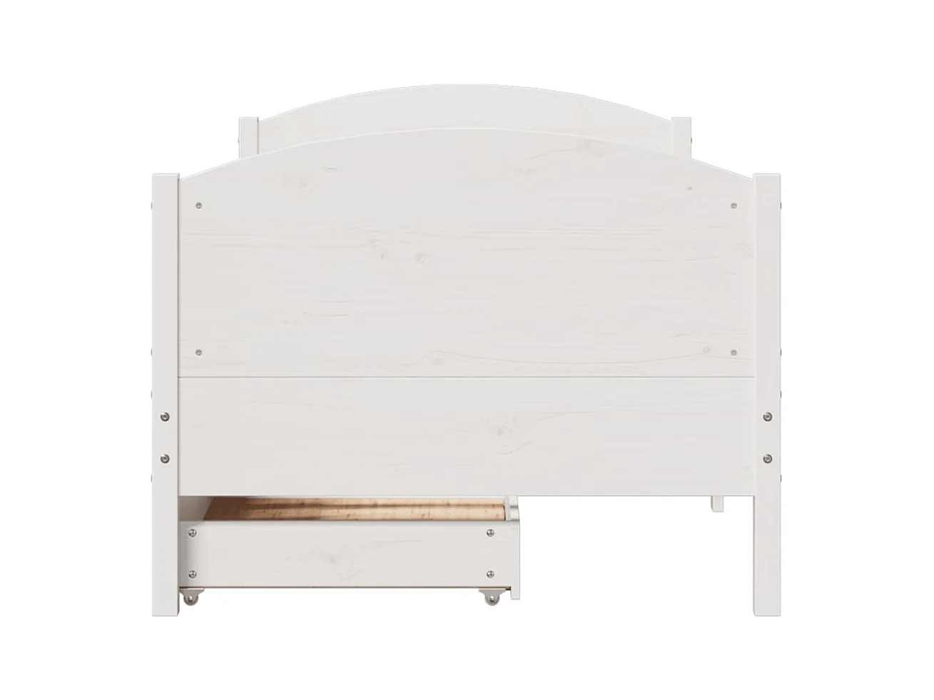 Letto senza Materasso Bianco 90x190 cm in Legno Massello Pino