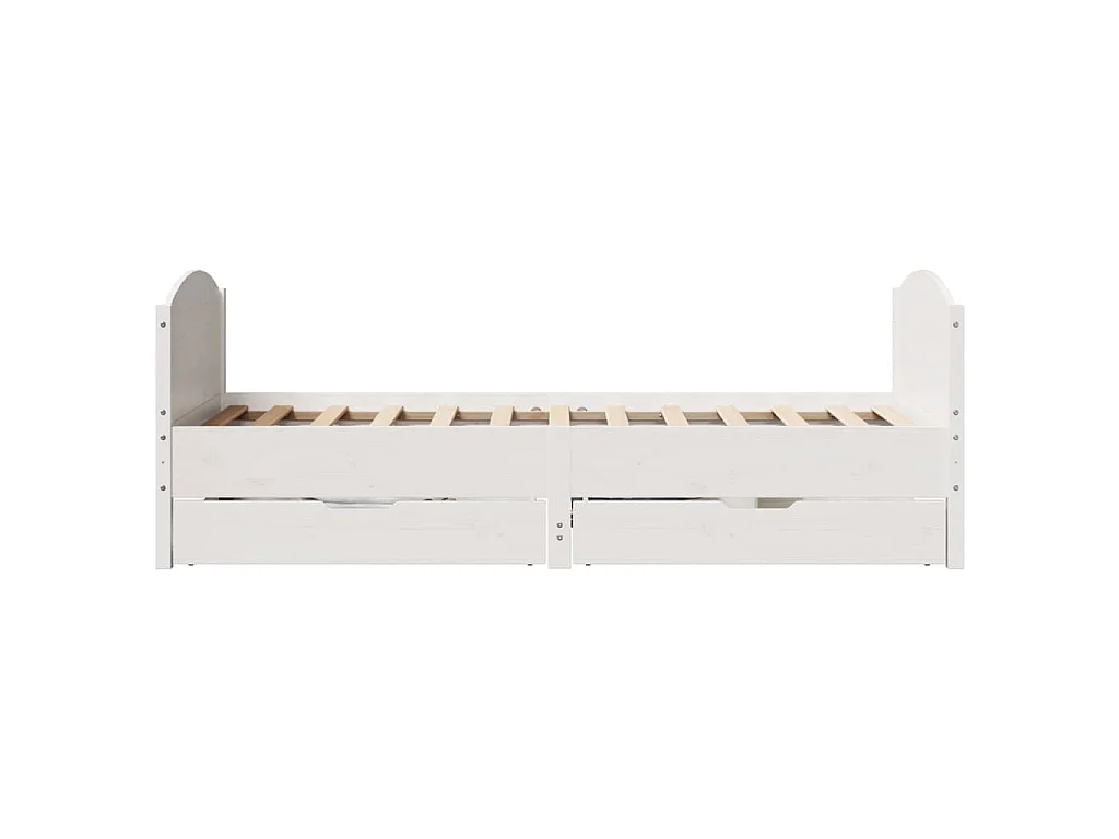 Bedframe zonder matras massief grenenhout wit 90x190 cm