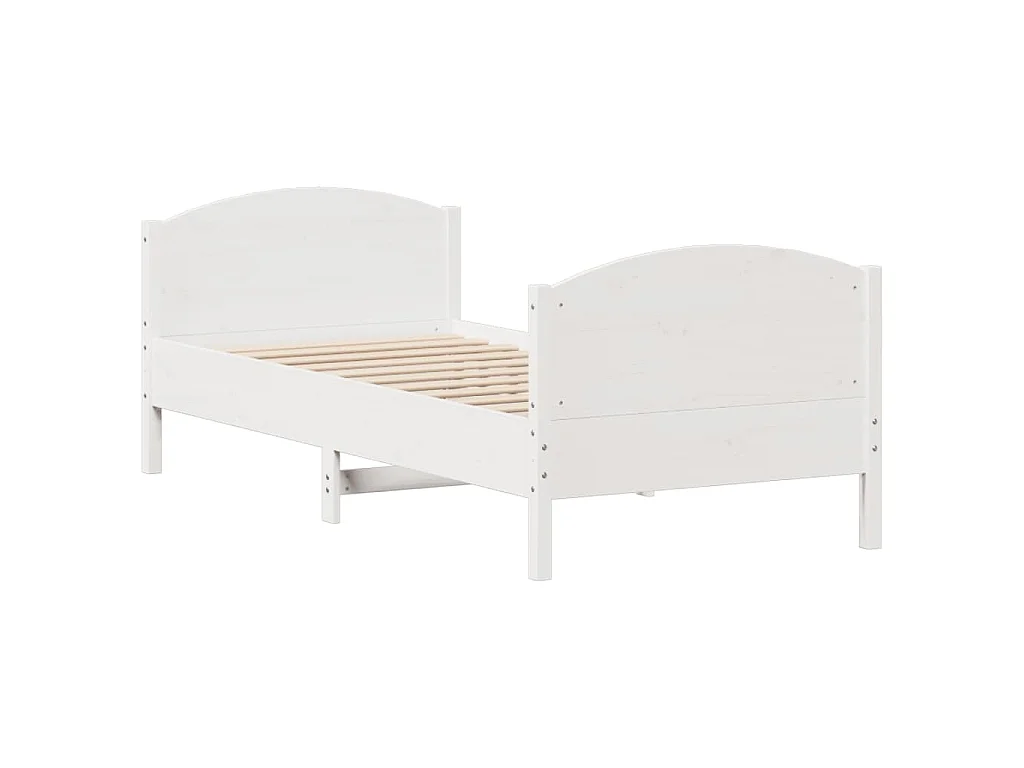 Bedframe zonder matras massief grenenhout wit 90x190 cm