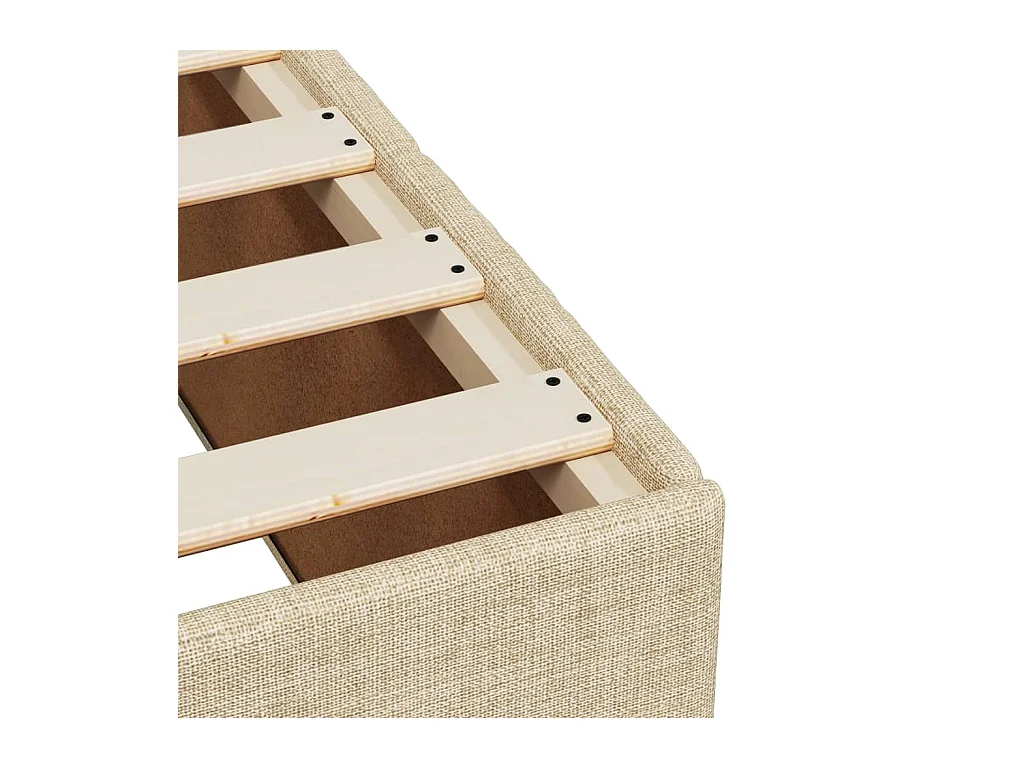 Bettgestell ohne Matratze Creme 140x190 cm Stoff