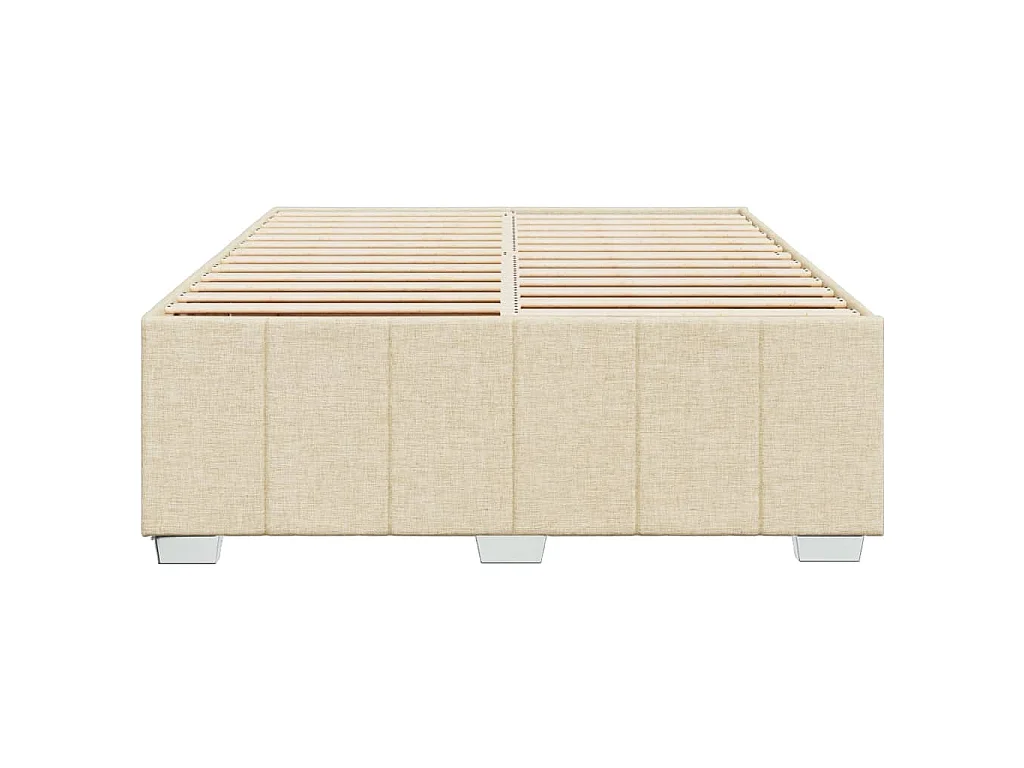 Cadre de lit sans matelas crème 140x190 cm tissu