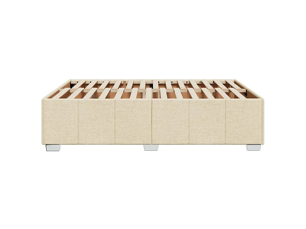 Cadre de lit sans matelas crème 140x190 cm tissu
