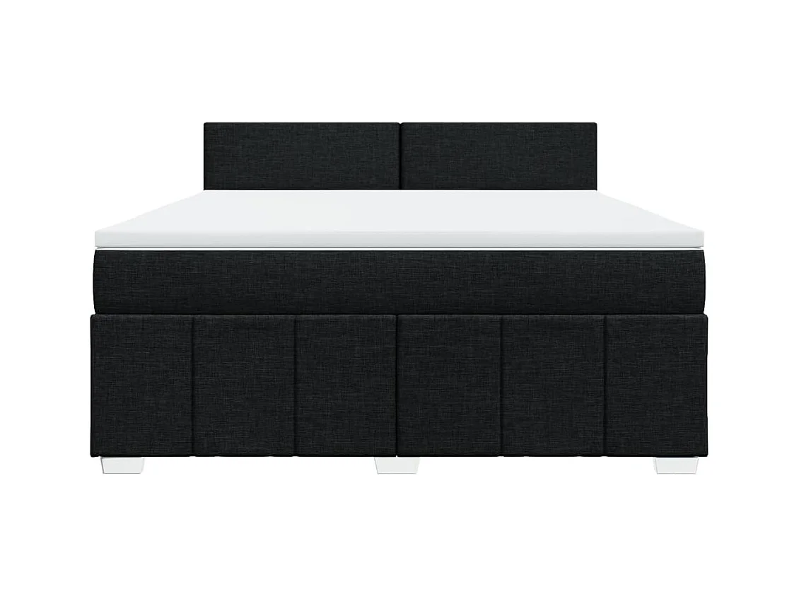 Sommier à lattes de lit avec matelas Noir 180x200 cm Tissu