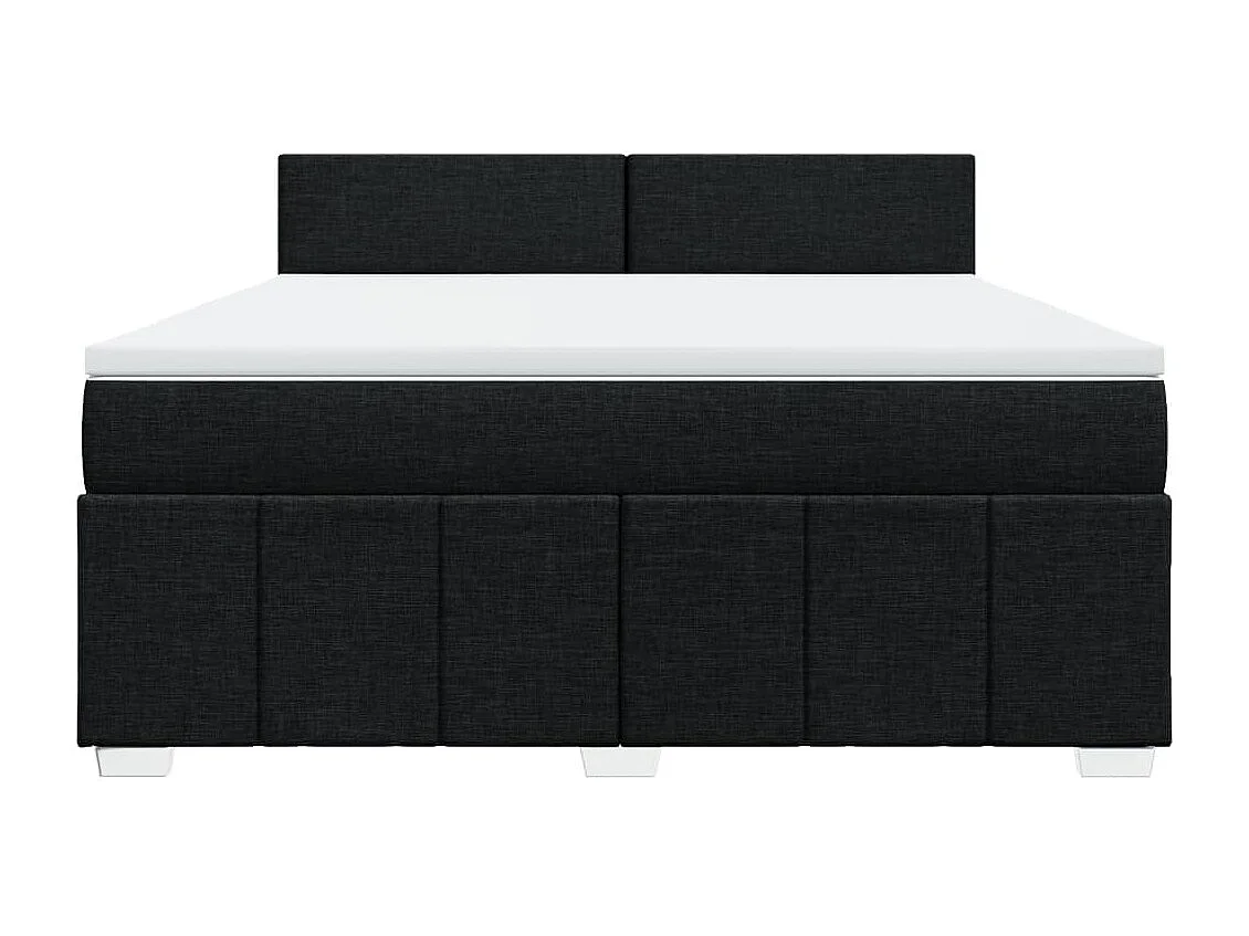 Sommier à lattes de lit avec matelas Noir 180x200 cm Tissu