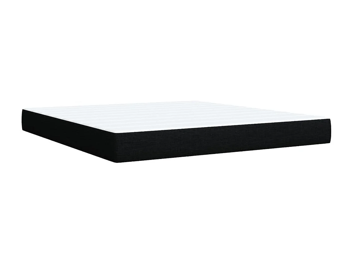 Sommier à lattes de lit avec matelas Noir 180x200 cm Tissu