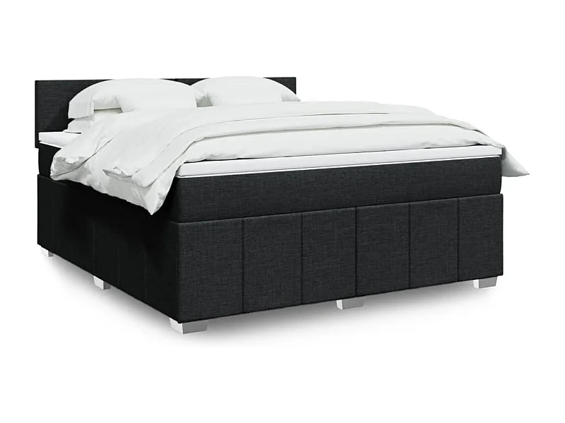 Boxspringbett mit Matratze Schwarz 180x200 cm Stoff