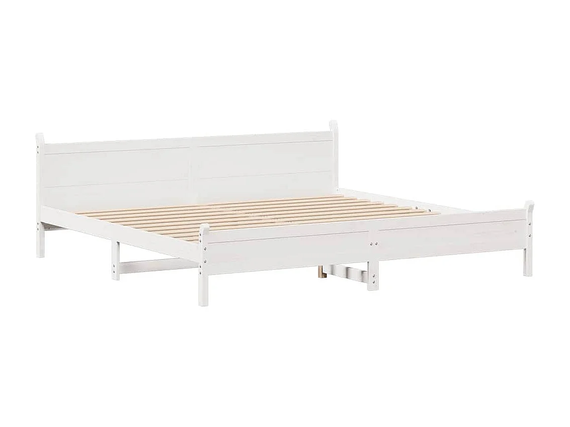 Cama sin colchón madera maciza de pino blanca 180x200 cm