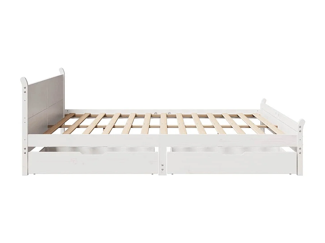Cadre de lit sans matelas blanc 180x200 cm bois massif de pin