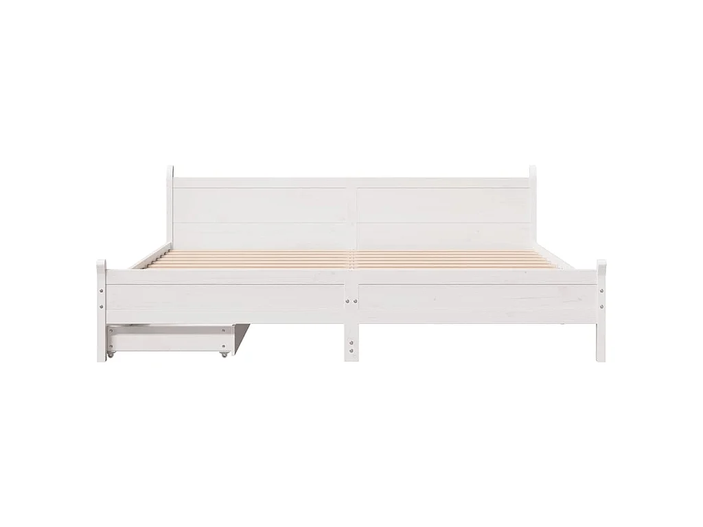 Bedframe zonder matras massief grenenhout wit 180x200 cm