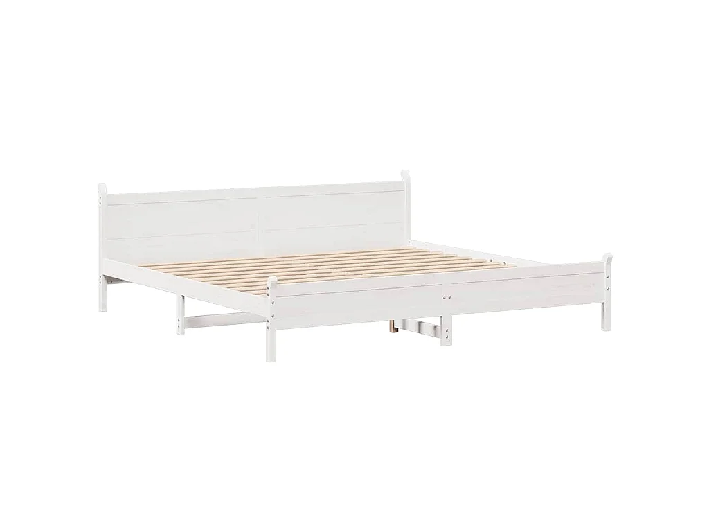 Bedframe zonder matras massief grenenhout wit 180x200 cm