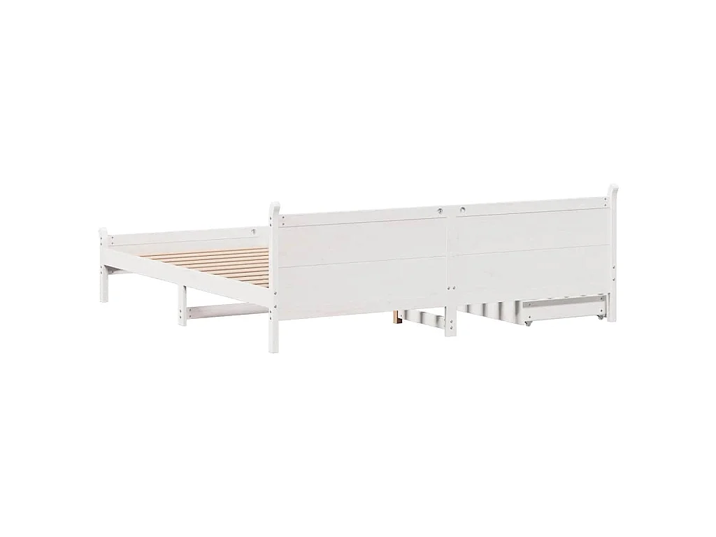 Bedframe zonder matras massief grenenhout wit 180x200 cm