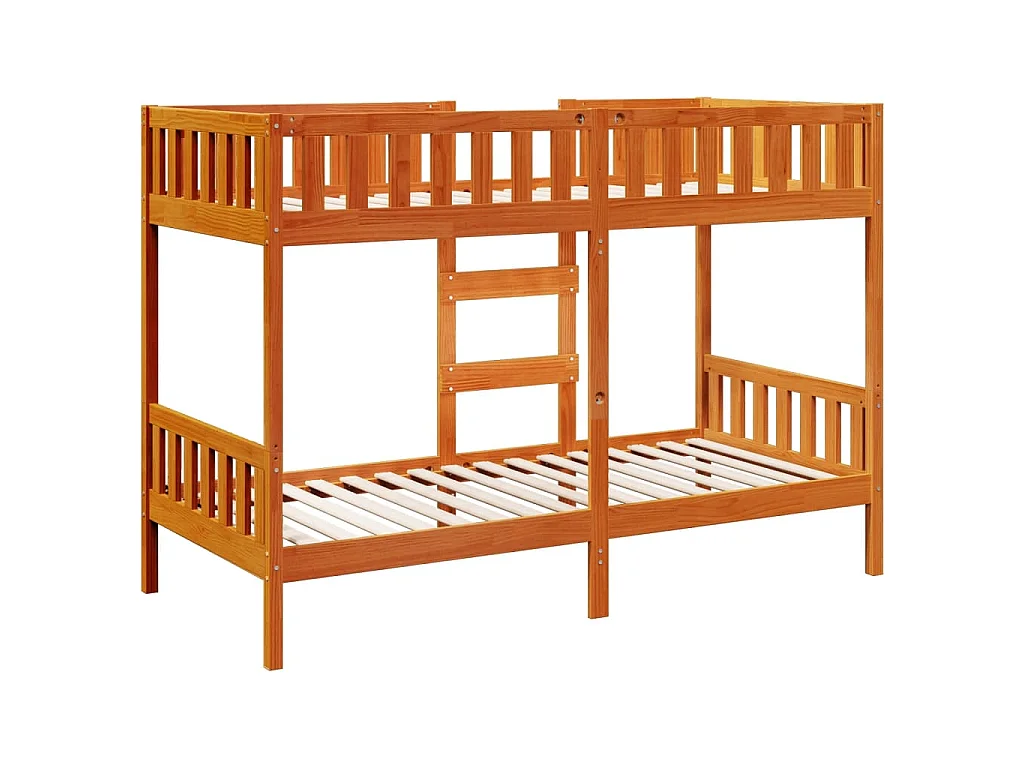 Stapelbed massief grenenhout wasbruin 90x200 cm