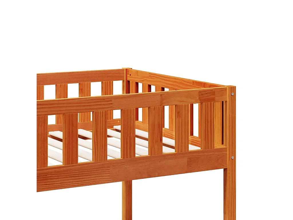Stapelbed massief grenenhout wasbruin 90x200 cm