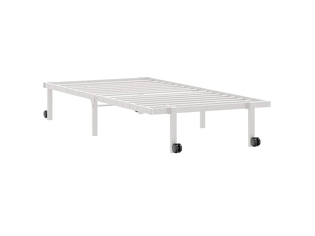 Bedframe zonder matras opvouwbaar 90x190 cm staal wit