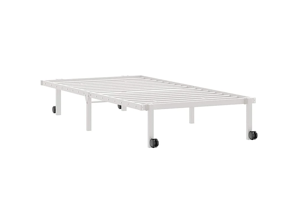 Bedframe zonder matras opvouwbaar 90x190 cm staal wit