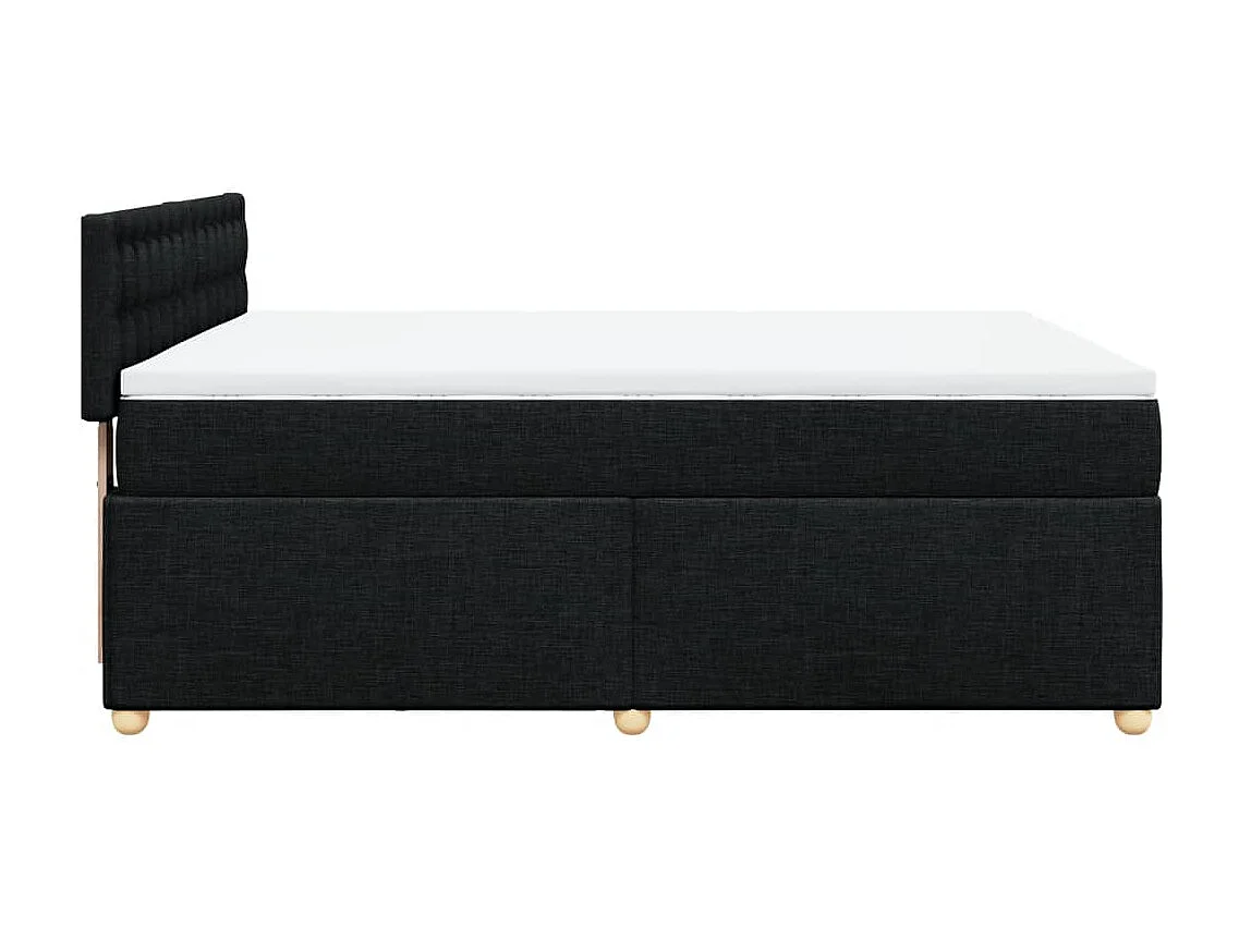 Sommier à lattes de lit avec matelas Noir 160x200 cm Tissu