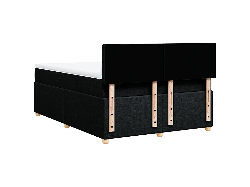 Boxspringbett mit Matratze Schwarz 160x200 cm Stoff