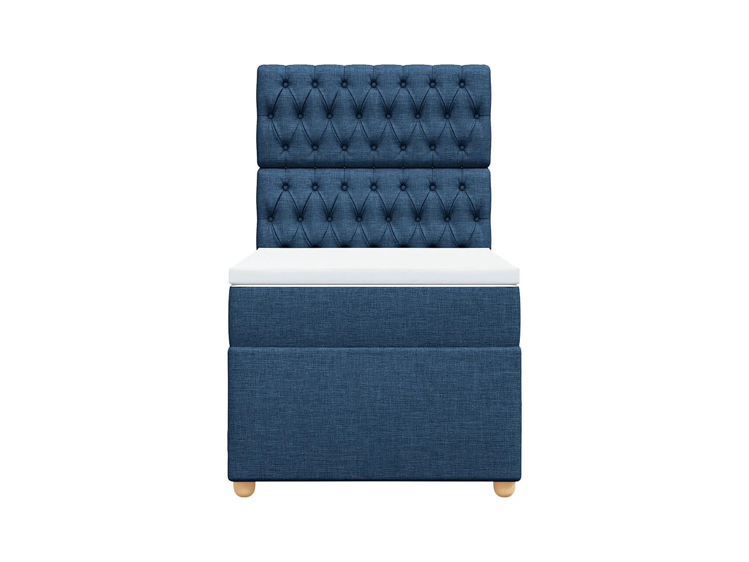 Sommier à lattes de lit avec matelas Bleu 100x200 cm Tissu