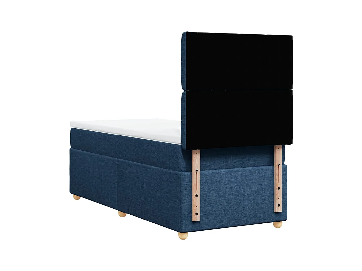 Sommier à lattes de lit avec matelas Bleu 100x200 cm Tissu