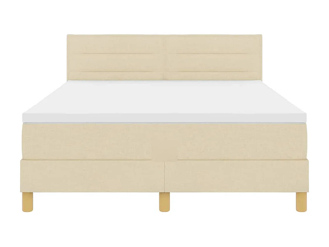 Lit à ressorts avec matelas Crème 160 x 200 cm tissu