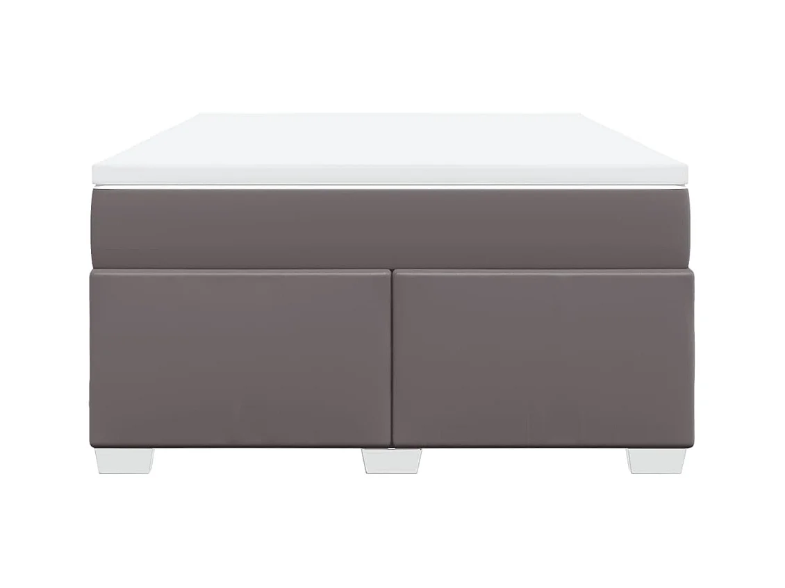 Giroletto a Molle con Materasso Grigio 140x200 cm in Similpelle