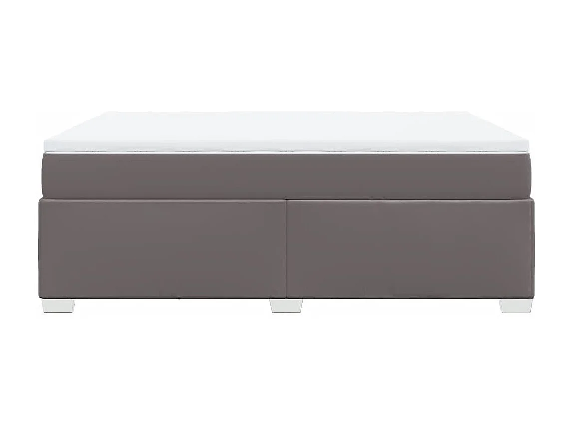 Giroletto a Molle con Materasso Grigio 140x200 cm in Similpelle