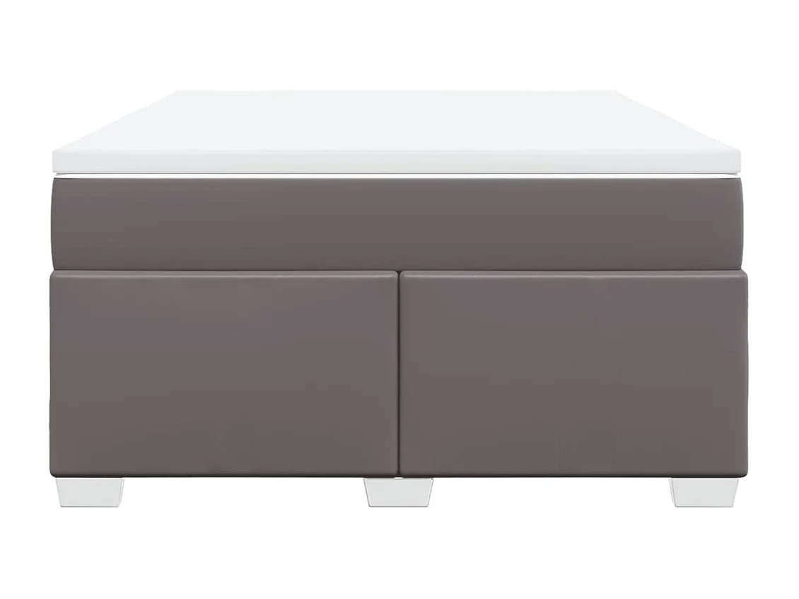 Boxspring met matras kunstleer grijs 140x200 cm