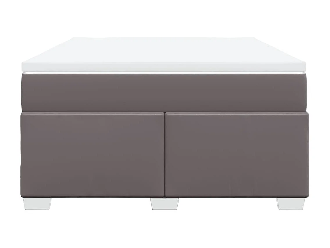 Boxspring met matras kunstleer grijs 140x200 cm