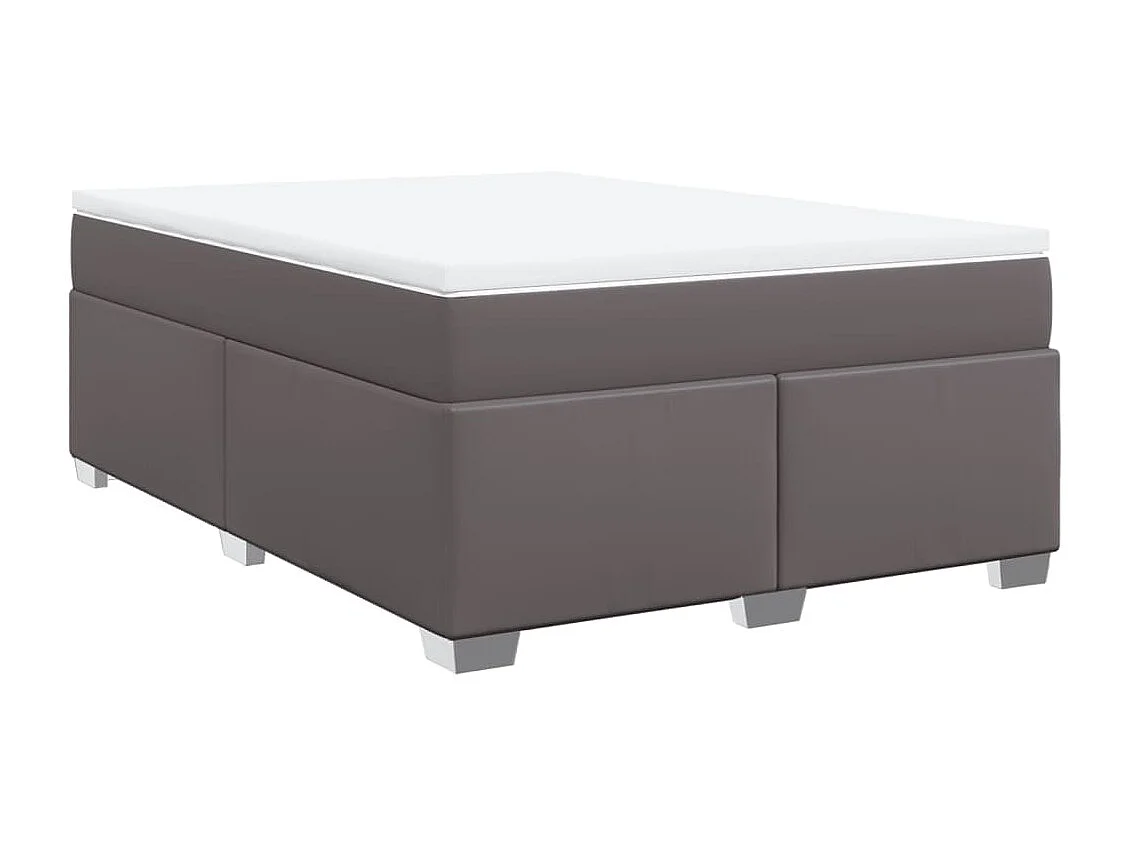 Boxspring met matras kunstleer grijs 140x200 cm