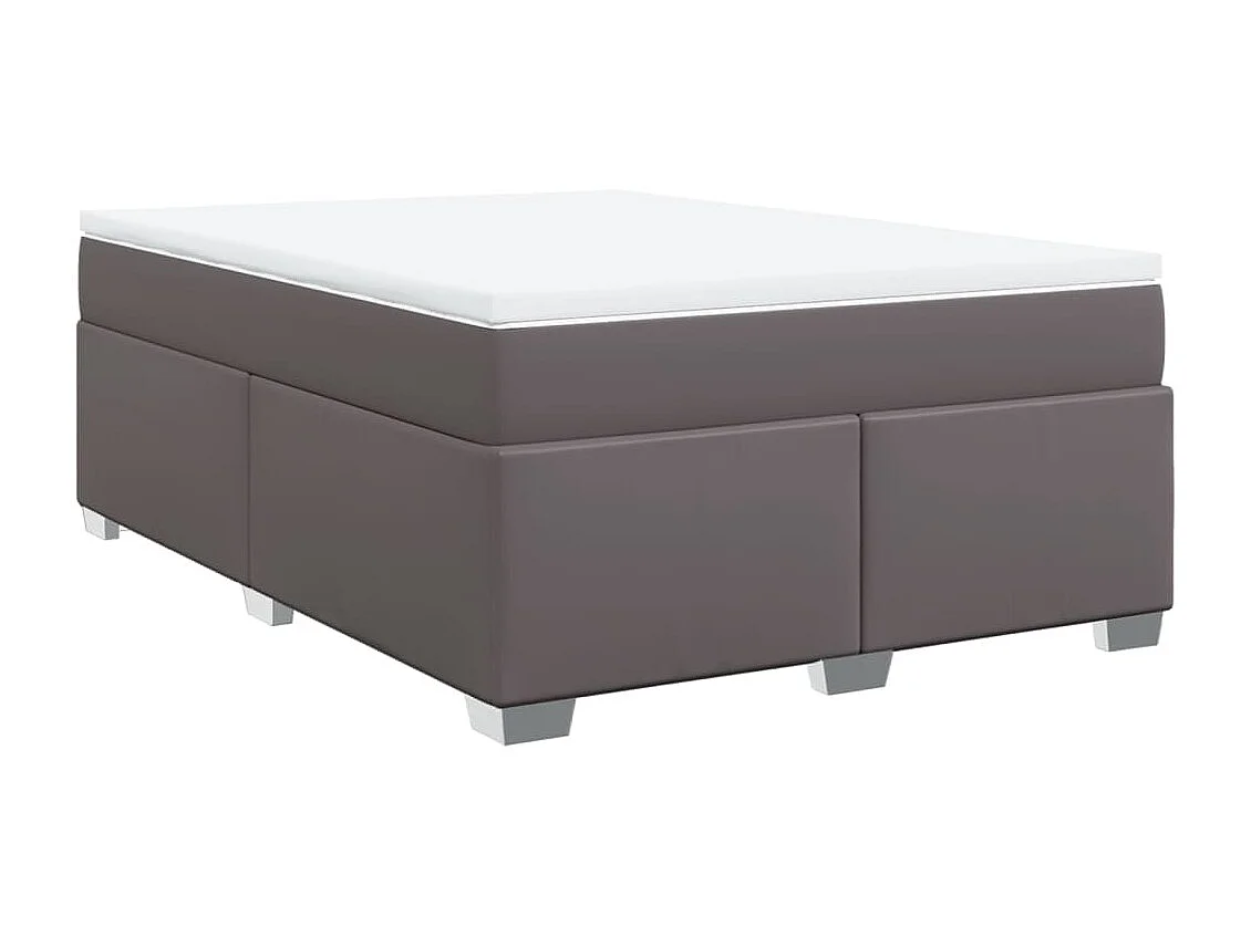 Giroletto a Molle con Materasso Grigio 140x200 cm in Similpelle
