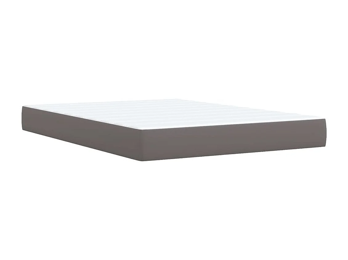 Giroletto a Molle con Materasso Grigio 140x200 cm in Similpelle
