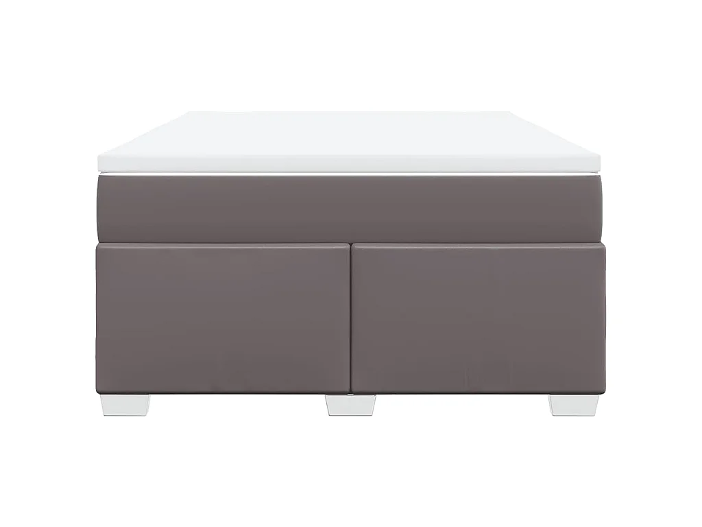 Boxspring met matras kunstleer grijs 140x200 cm